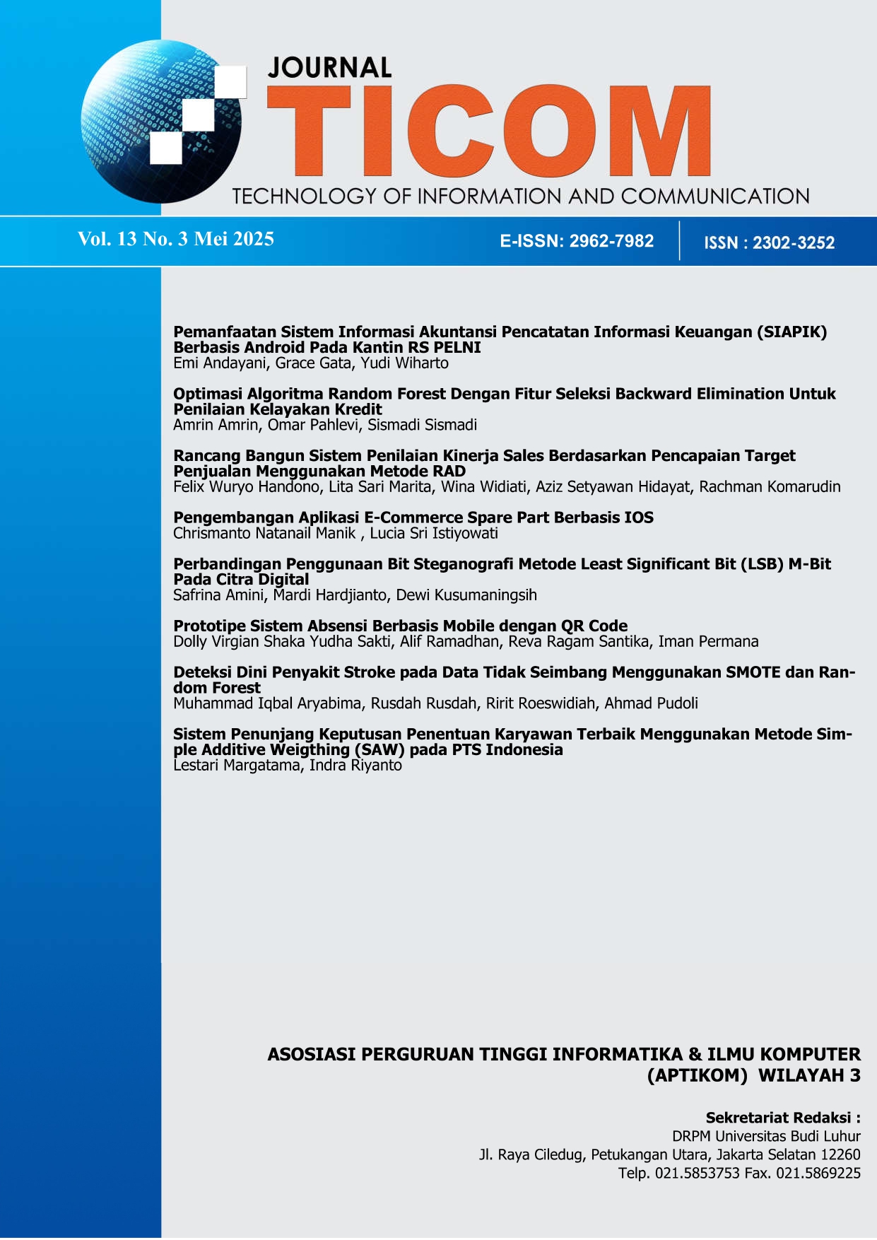 View Vol. 13 No. 3 (2025): Jurnal Ticom-Mei 2025